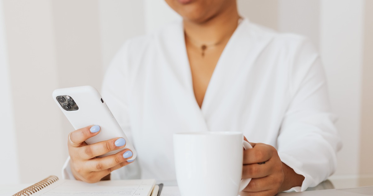 Woman looking at her phone