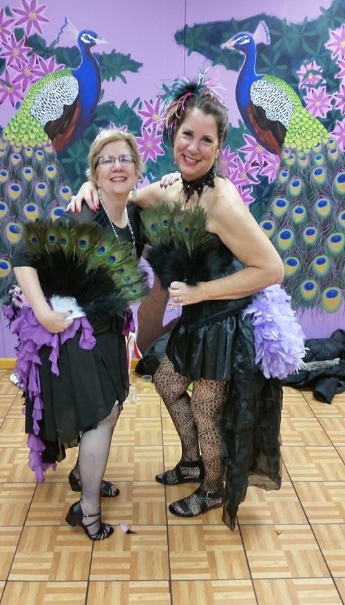 Leslie and a friend from her dance group, the Golden
	Dancers, rehearse at a studio in Madison, Wisconsin.