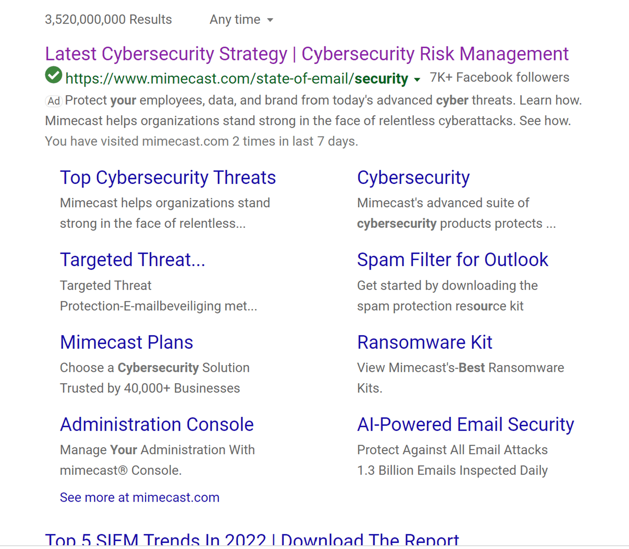 Image of web search results for Cybersecurity strategy